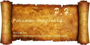 Patzauer Henrietta névjegykártya