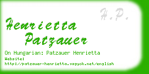 henrietta patzauer business card